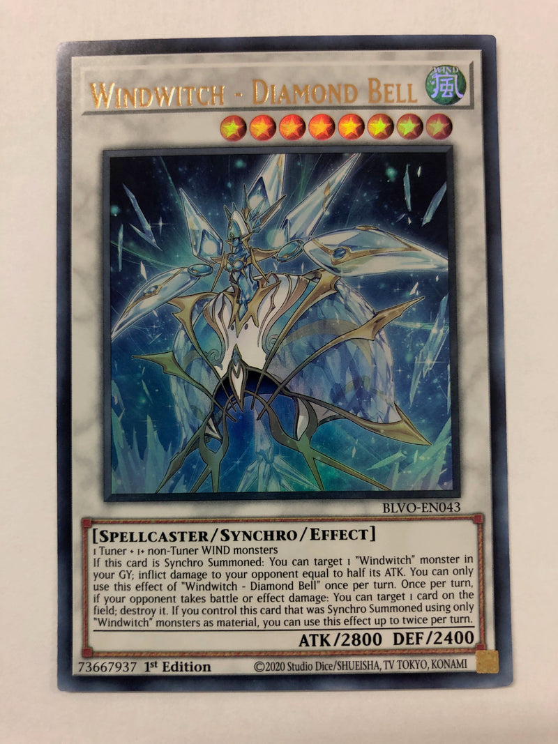 Yugioh Windwitch - Diamond Bell BLVO-EN043 Ultra Rare 1st Edition Near Mint