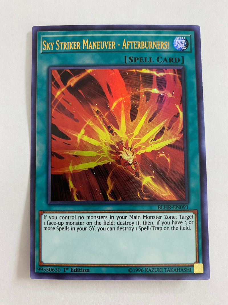 Yugioh! Sky Striker Maneuver - Afterburners BLHR-EN091 Ultra Rare 1st Edition NM