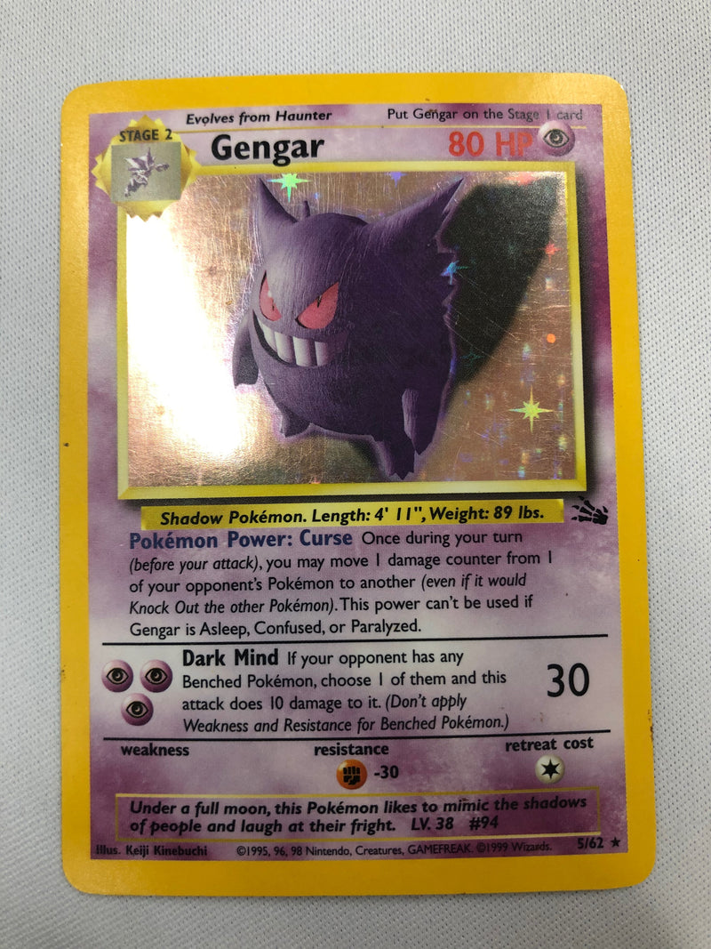 Gengar 5/62 Fossil Set Holo Rare Pokemon Card Near Mint