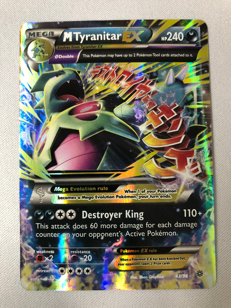 M Tyranitar EX 43/98 Ultra Rare XY Ancient Origins Pokemon Card Near Mint