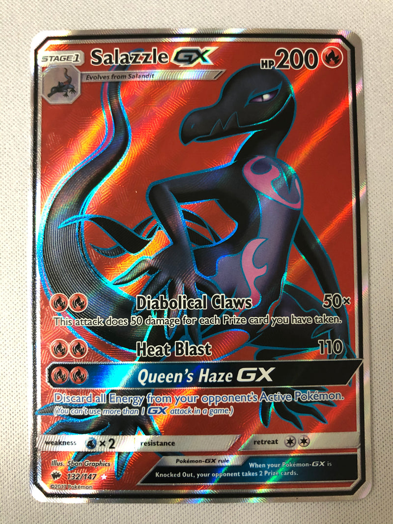 Salazzle GX 132/147 Holo Ultra Rare  Burning Shadows Pokemon Card Near Mint