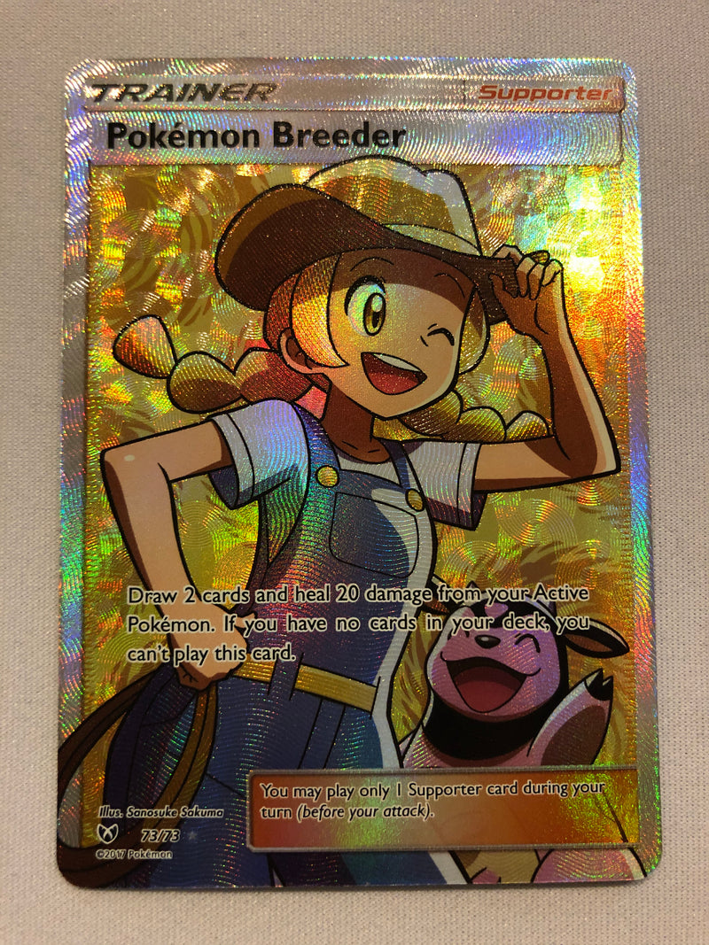 Pokemon Breeder 73/73 Full Art Holo Ultra Rare Pokemon Card