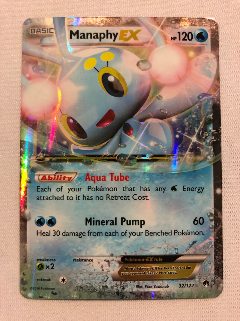 Manaphy EX 32/122 Holo Ultra Rare BREAKpoint Pokemon Card Near Mint