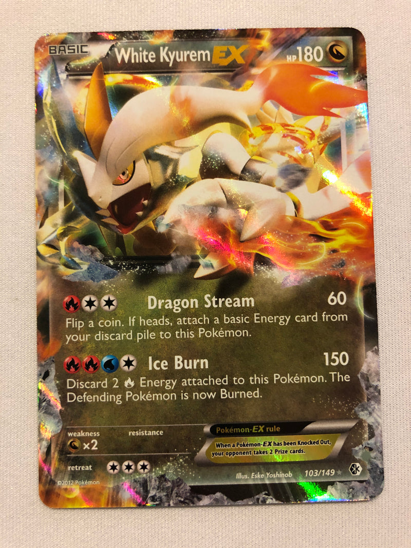 White Kyurem EX 103/149 Boundaries Crossed Holo Pokemon Card Near Mint