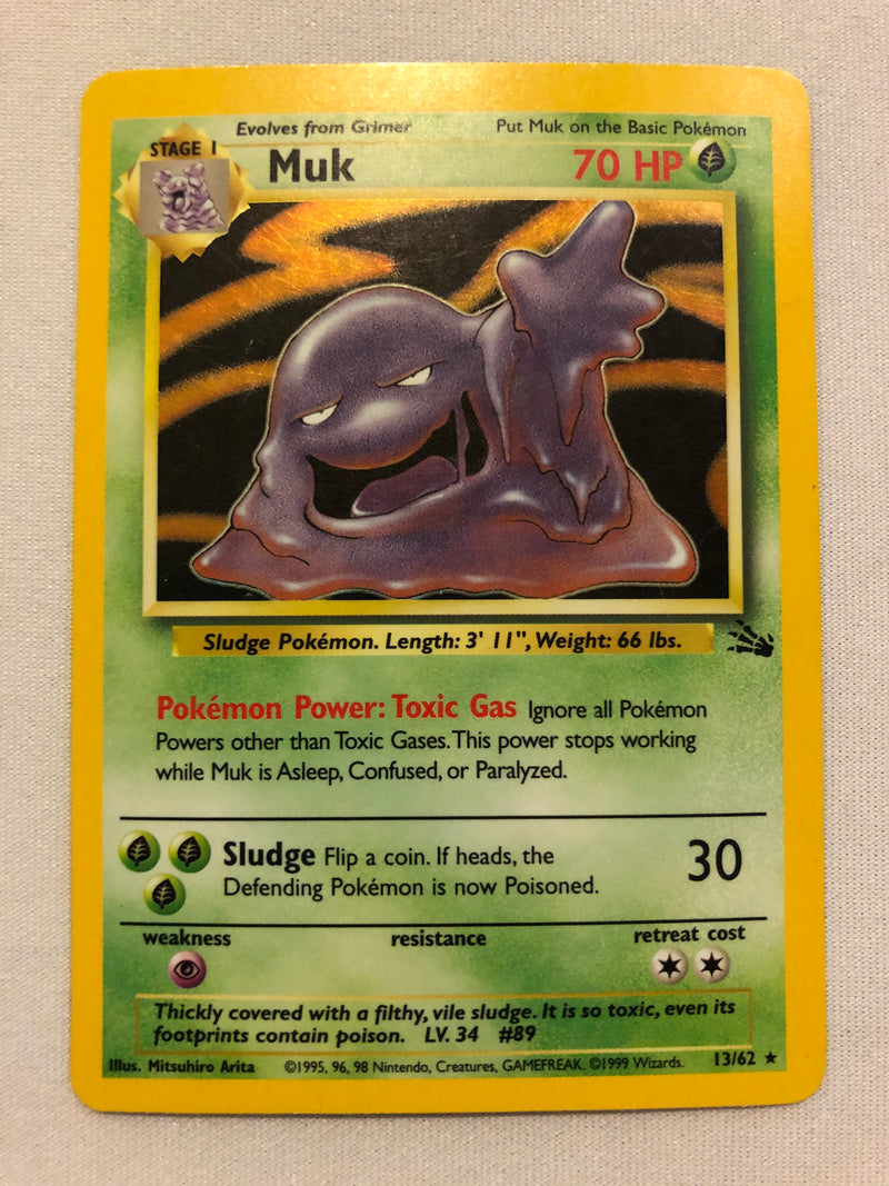 Muk 13/62 Holo Rare Unlimited Edition Pokemon Card Near Mint/Excellent