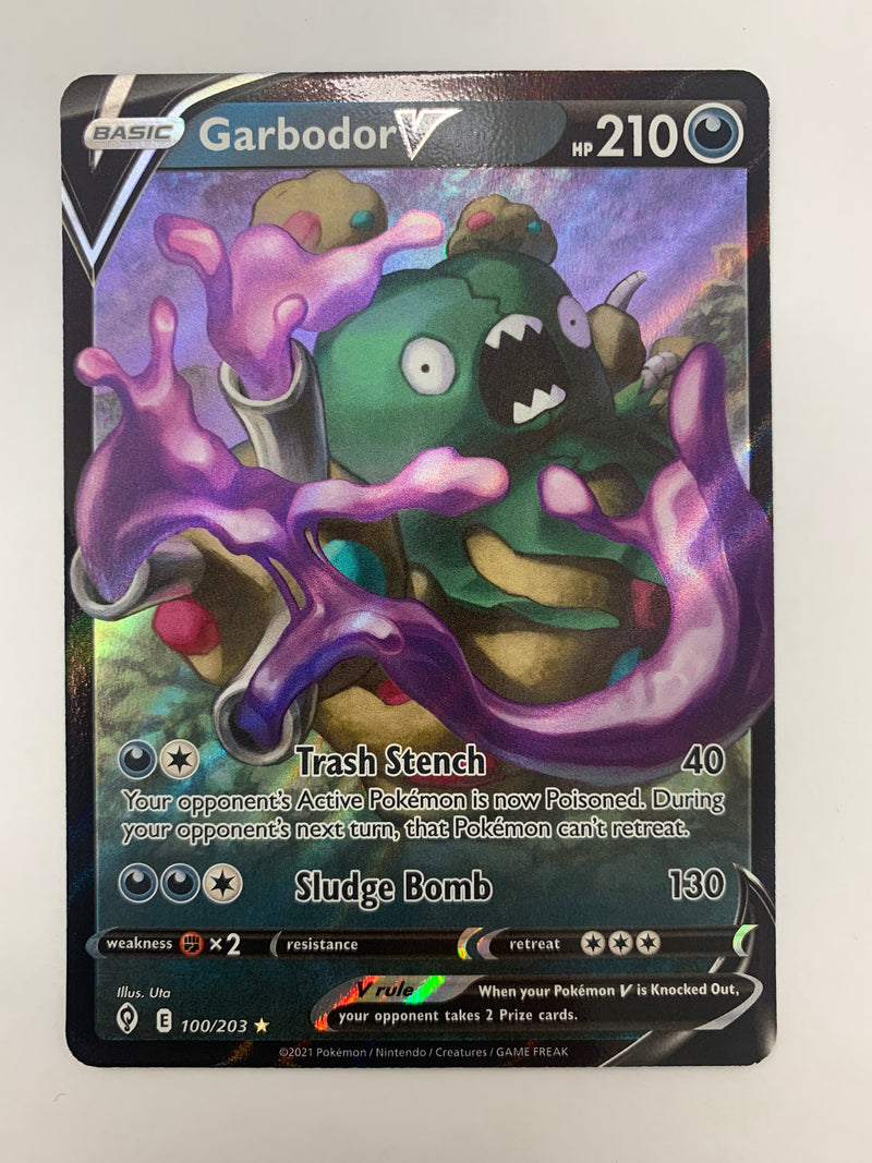 Garbodor V 100/203 Full Art Pokemon Card Ultra Rare NM