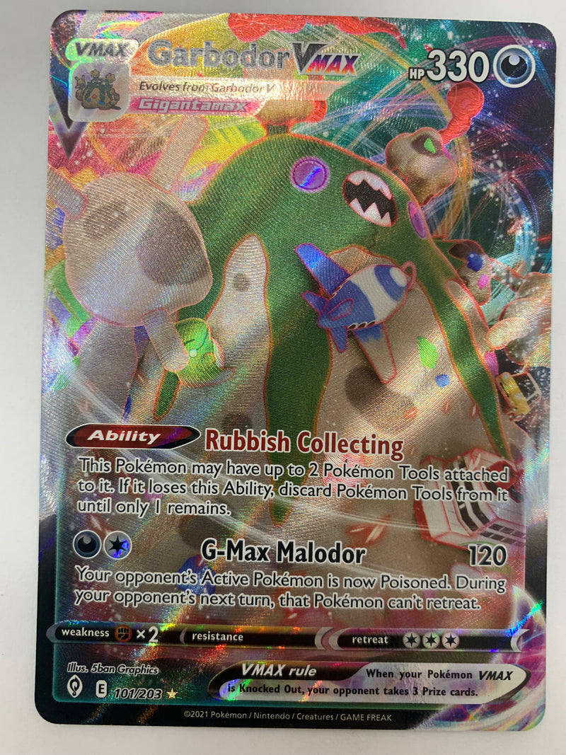 Garbodor VMAX 101/203 Pokémon Evolving Skies Full Art Holo NM