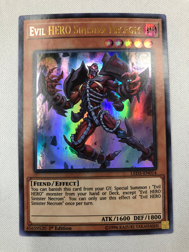 Evil HERO Sinister Necrom LED5-EN014 Ultra Rare 1st Edition Yugioh TCG Near Mint