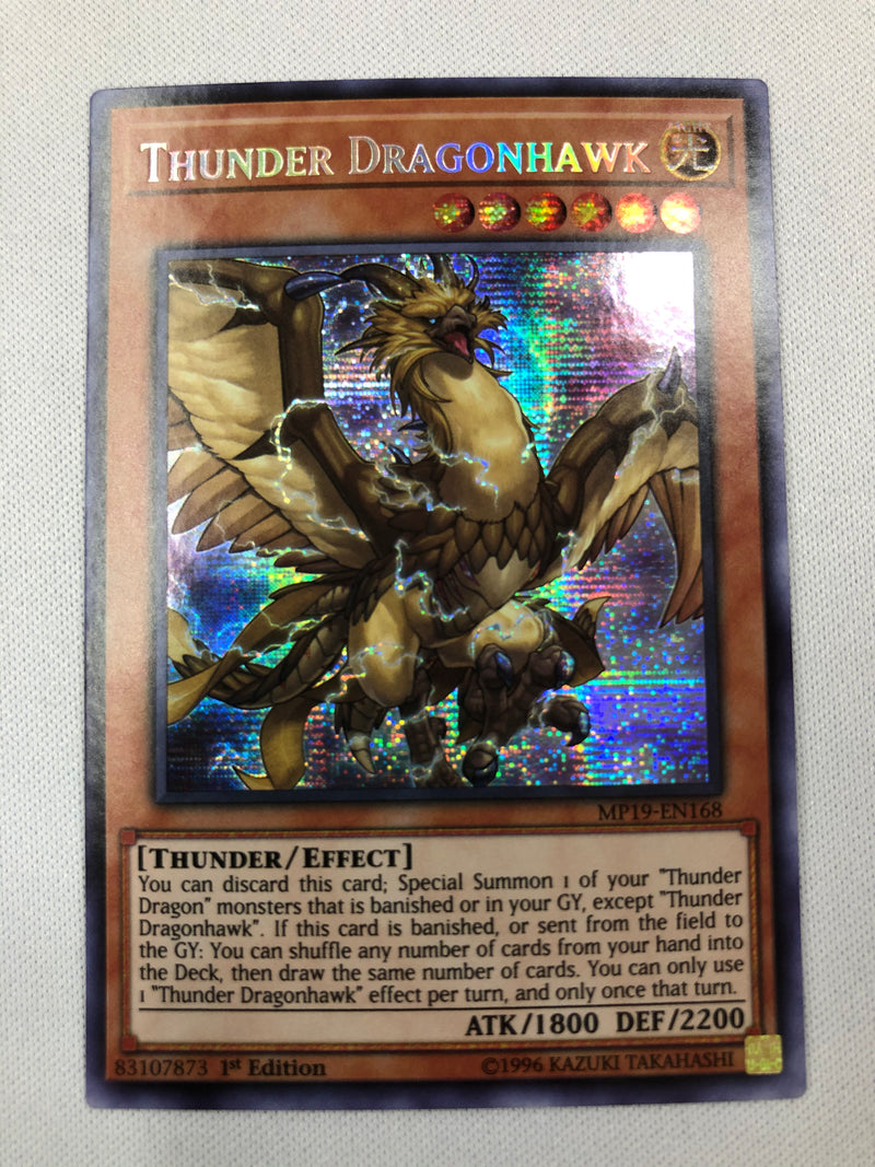 Yugioh Thunder Dragonhawk MP19-EN168 Prismatic Secret Rare 1st Edition Near Mint