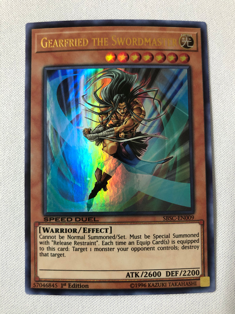 Yugioh Gearfried The Swordmaster SBSC-EN009 Ultra Rare 1st Edition Near Mint