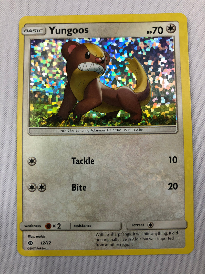 Yungoos 12/12 Holo Rare Pokemon Card Near Mint