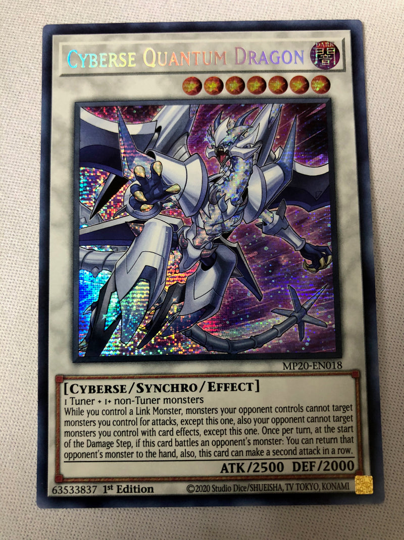 Yugioh Cyberse Quantum Dragon MP20-EN018 1st Edition Secret Rare NM