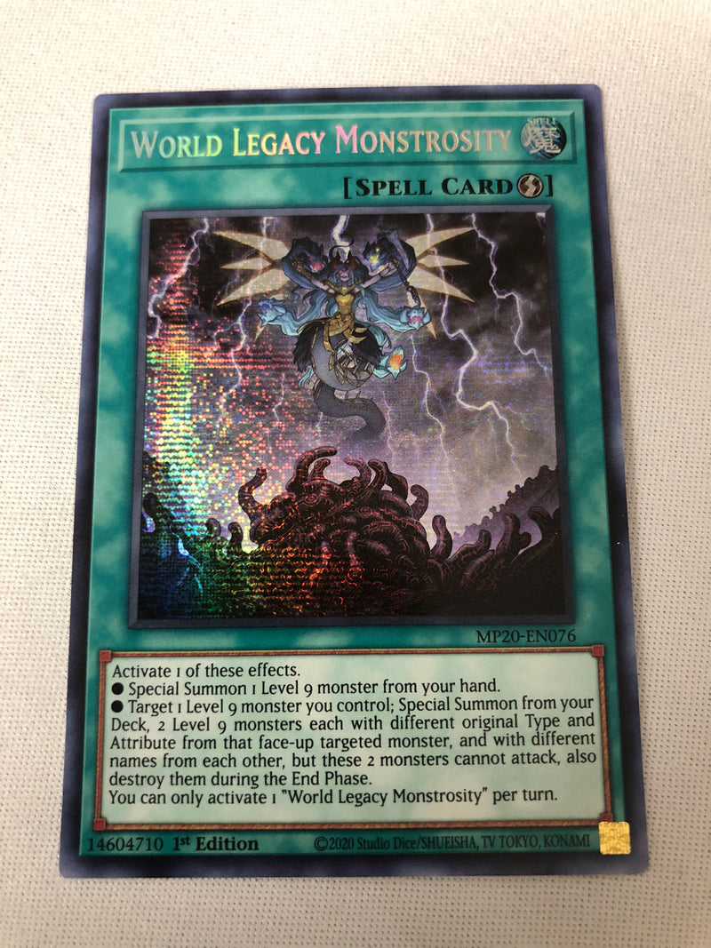 Yugioh World Legacy Monstrosity MP20-EN076 1st Edition Prismatic Secret Rare NM