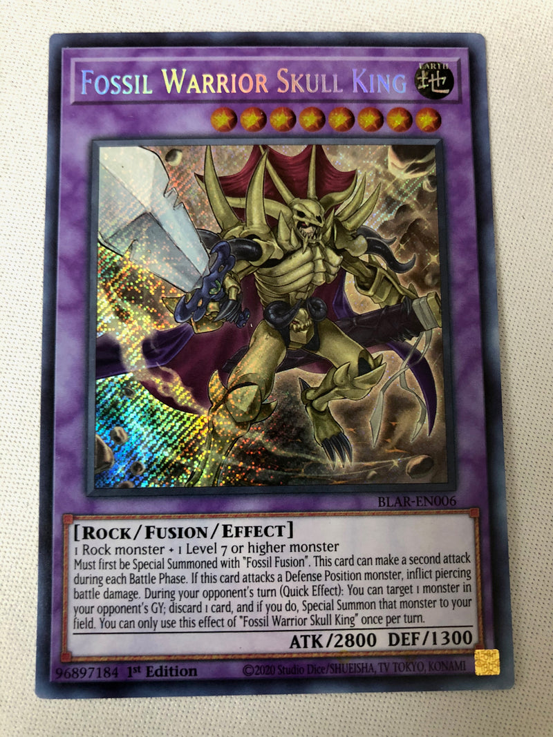 Yugioh Fossil Warrior Skull King  BLAR-EN006 Secret Rare1st Edition Near Mint