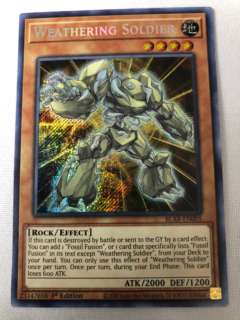 Yugioh Weathering Soldier Secret Rare BLAR-EN005 1st Edition Secret Rare NM