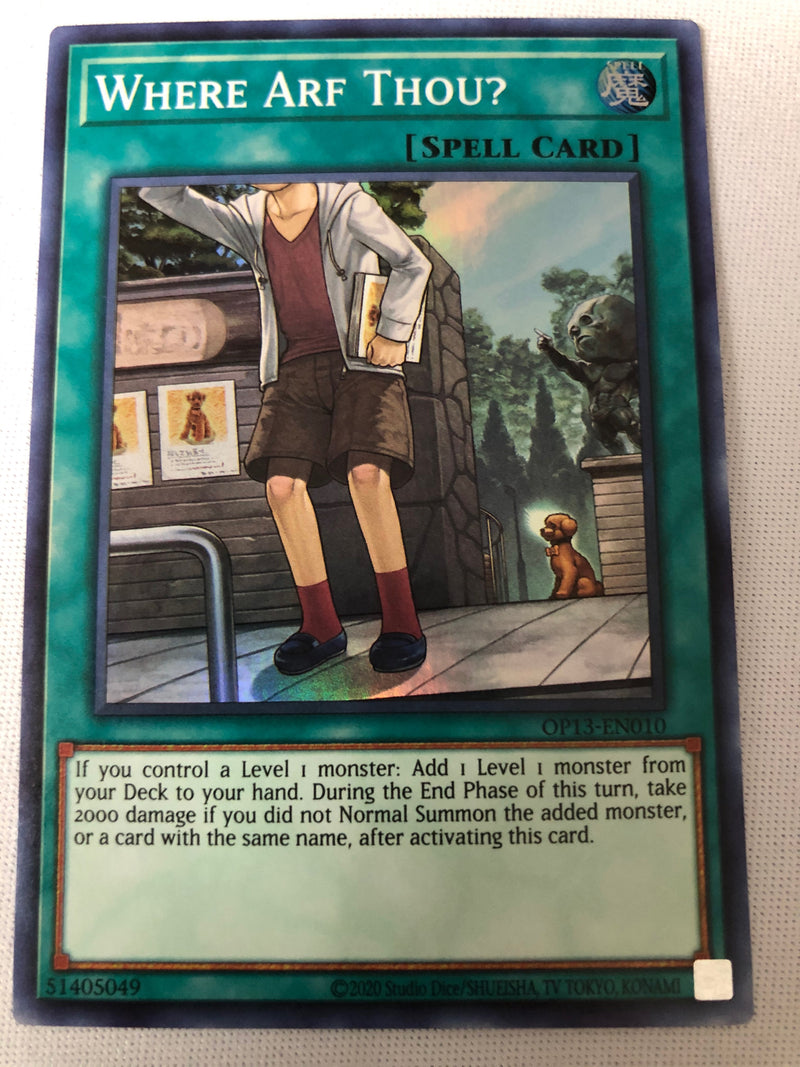 Yugioh Where Arf Thou?  OP13-EN010 Super Rare Unlimited Edition NM