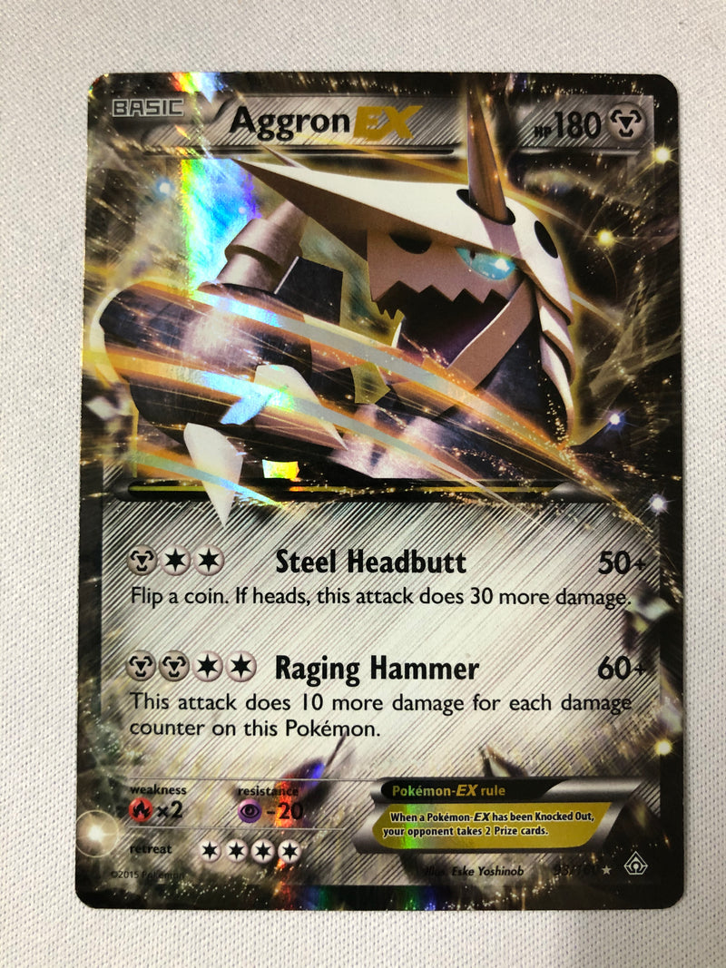 Aggron EX 98/160 Ultra Rare Holo Primal Clash Pokemon Card Near Mint