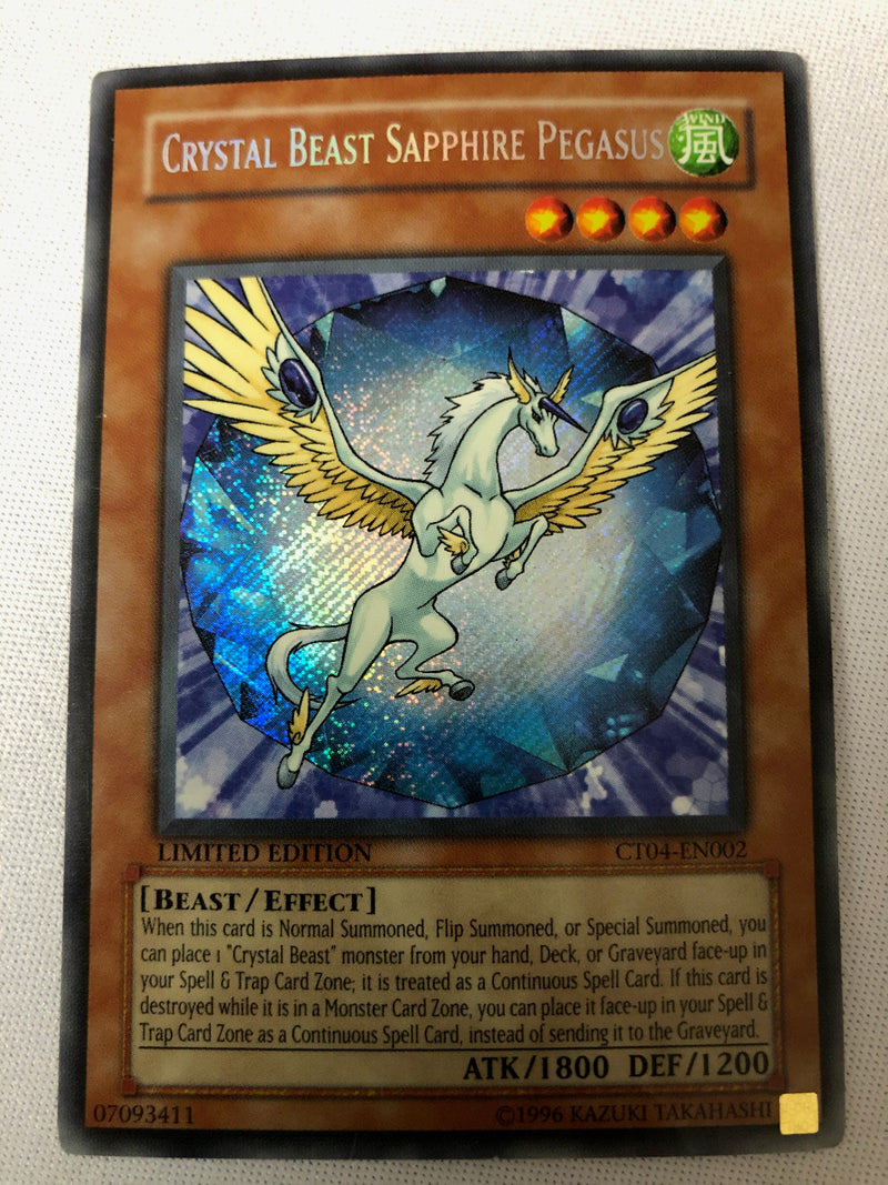 Yugioh Crystal Beast Sapphire Pegasus CT04-EN002 Secret Limited Edition NM