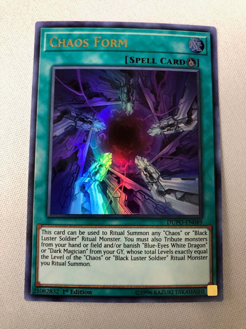 Yugioh Chaos Form DUPO-EN049 Ultra Rare 1st Edition Near Mint