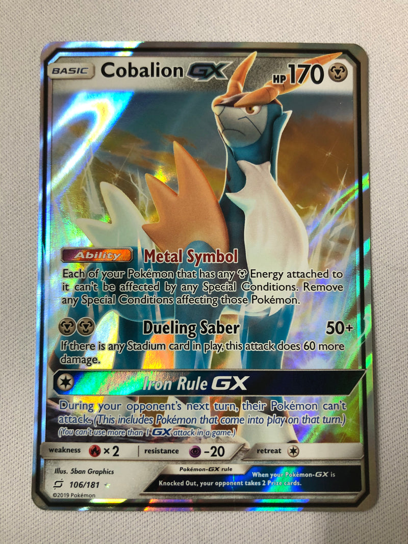 Cobalion GX 106/181 Holo Ultra Rare Pokemon Card Near Mint