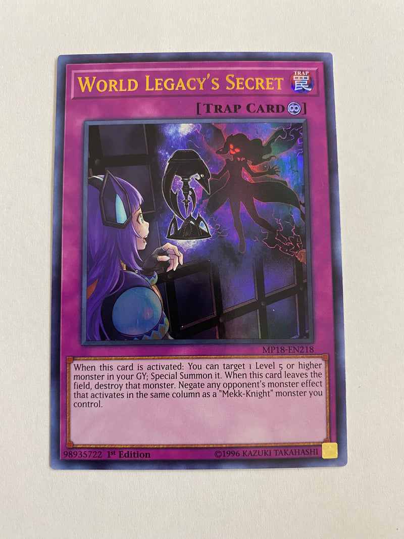 Yugioh World Legacy's Secret  MP18-EN218  Ultra Rare 1st Edition Near Mint