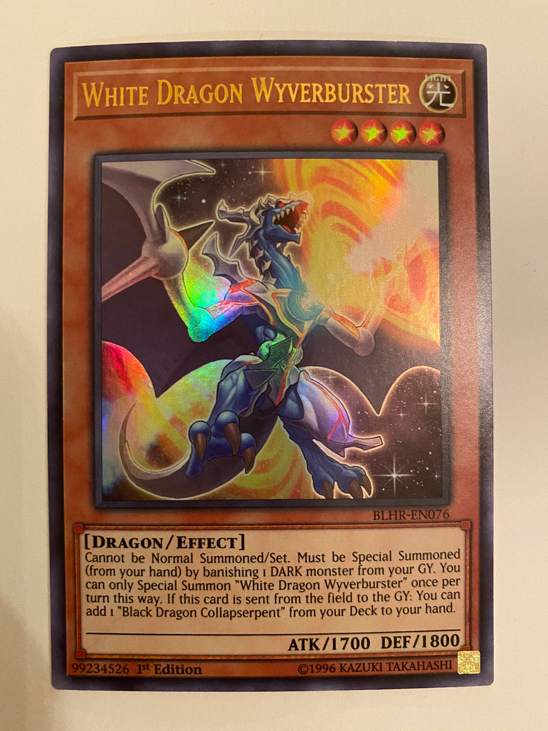 Yugioh White Dragon Wyverburster BLHR-EN076 Ultra Rare 1st Edition Near Mint