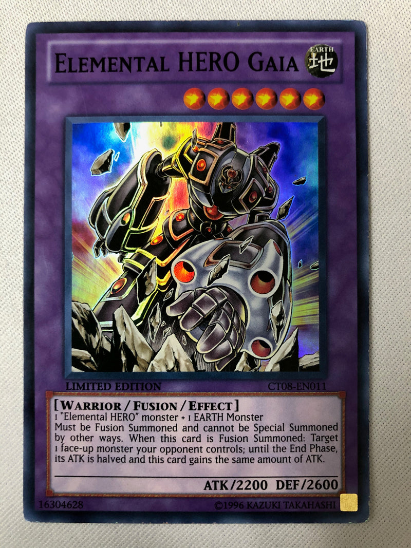 Yugioh Elemental HERO Gaia CT08-EN011 Super Rare Limited Edition Near Mint