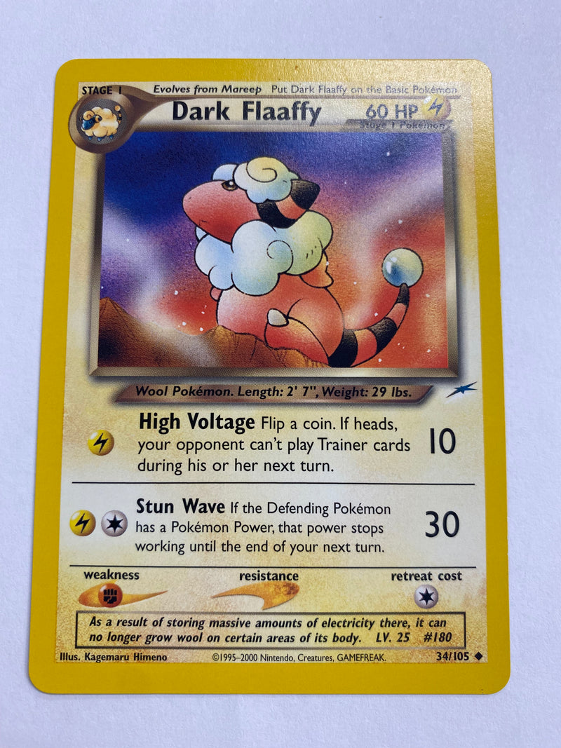 Dark Flaaffy 34/105 Neo Destiny Uncommon WotC Vintage Pokemon NM