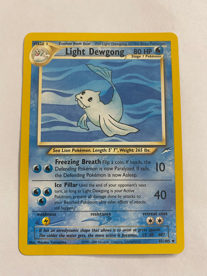 Light Dewgong 45/105  Neo Destiny Pokemon Card NM