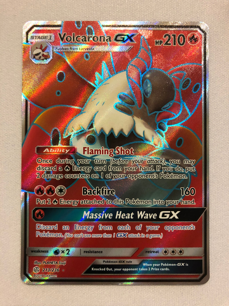 Volcarona GX 213/236 Full Art Holo Rare Cosmic Eclipse Pokemon Card Near Mint