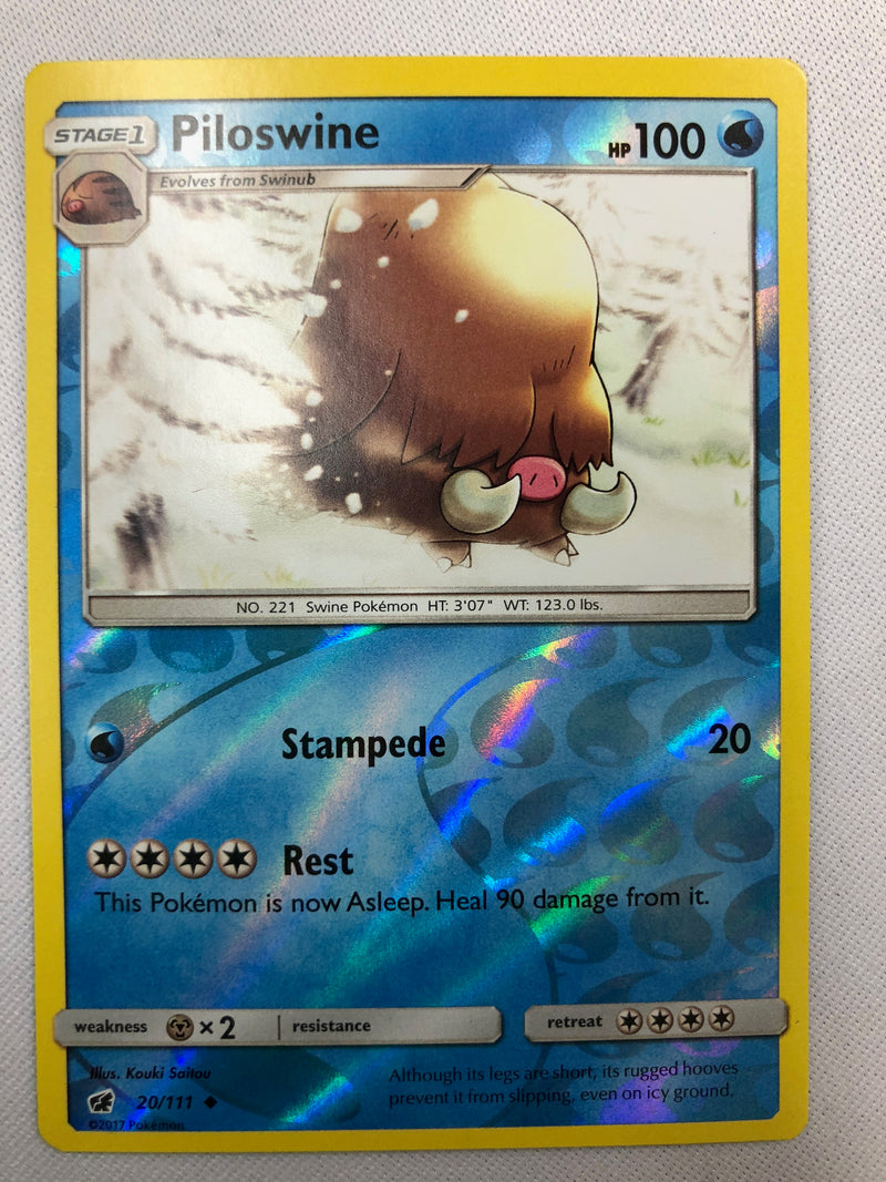 Piloswine 20/111 Crimson Invasion Reverse Holo Uncommon Pokemon Card NM