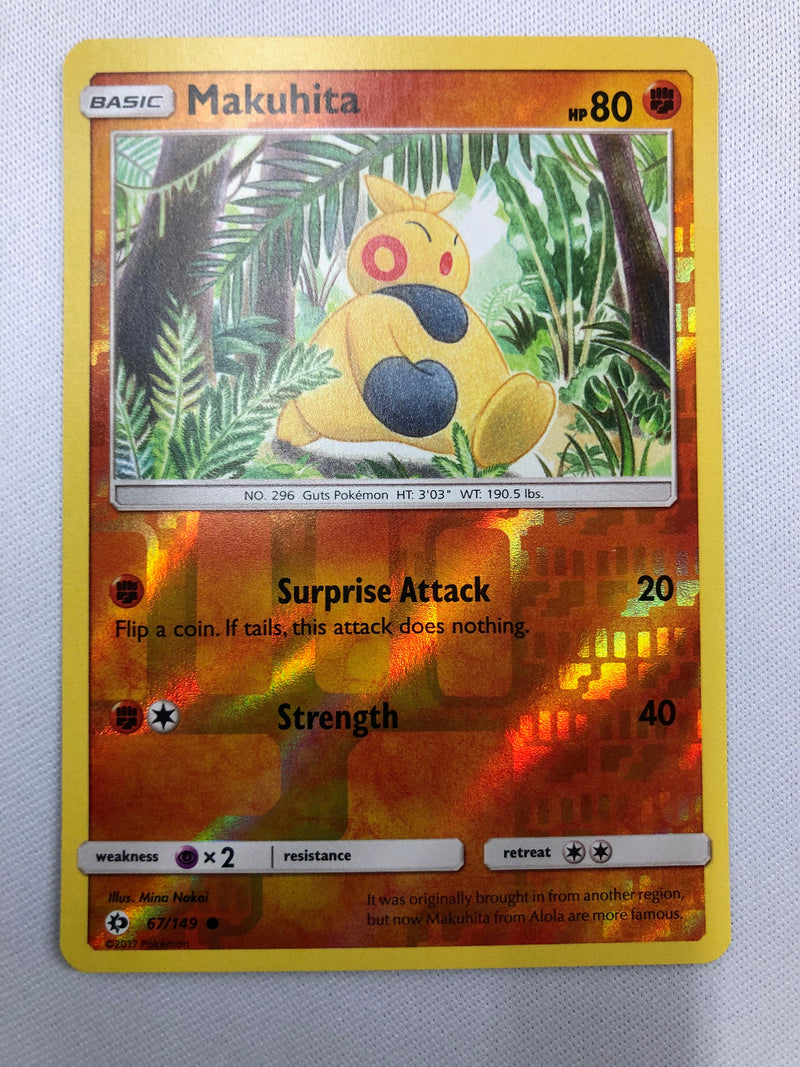 Makuhita 67/149 Sun & Moon Base Set Common Reverse Holo Pokemon Card NM