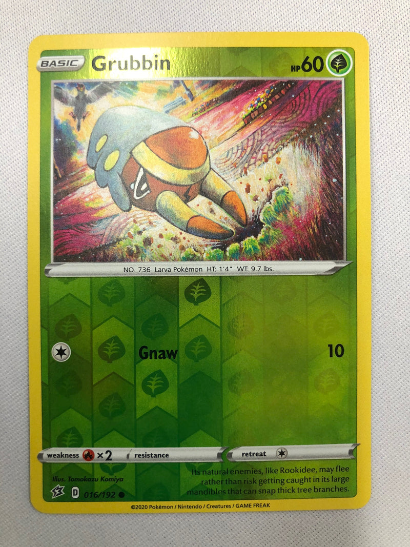 Grubbin 016/192 Rebel Clash Reverse Holo Common Pokemon Card Near Mint