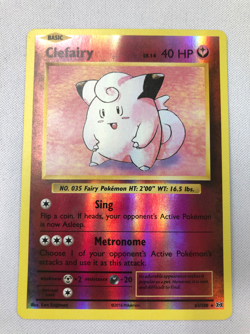 Clefairy 63/108 Reverse Holo Rare XY Evolutions Pokemon Card Near Mint