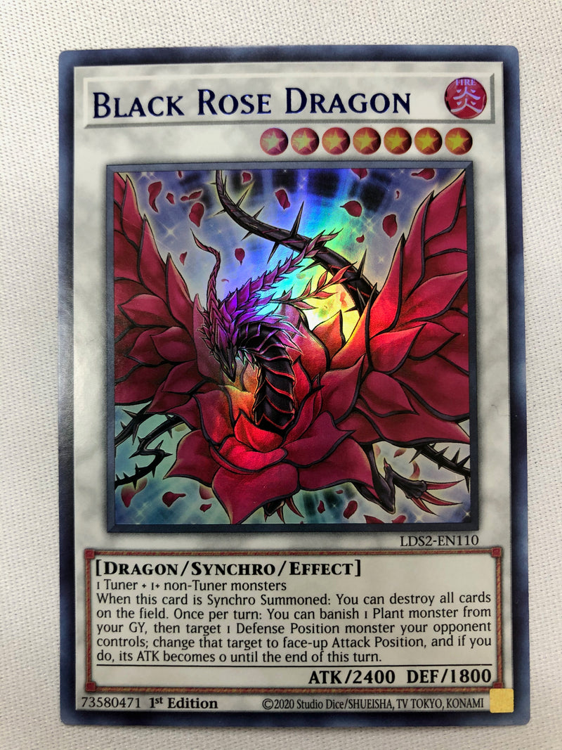 Yugioh Black Rose Dragon LDS2-EN110 Blue Ultra Rare 1st Edition Near Mint