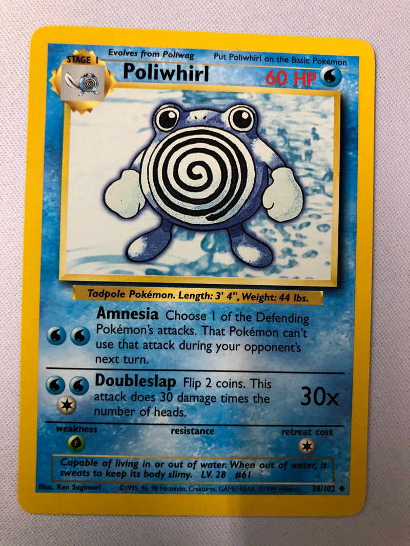 Poliwhirl 38/102 Base Set Uncommon Pokemon Card NM