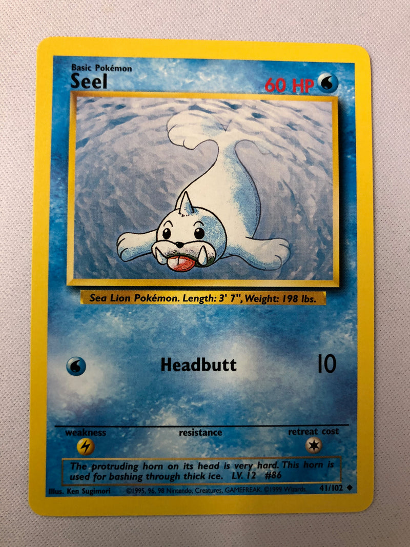 Seel 41/102 Base Set Uncommon Pokemon Card Near Mint