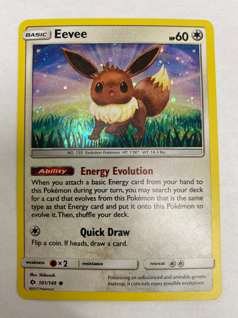 Eevee Sun & Moon 101/149 Holo Box Fresh Pokemon Card NM