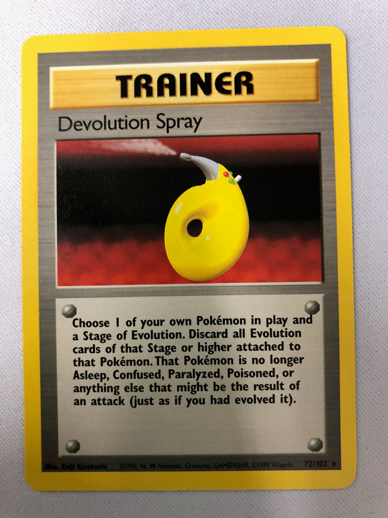 Devolution Spray 72/102 Base Set Rare Pokemon Card Near Mint