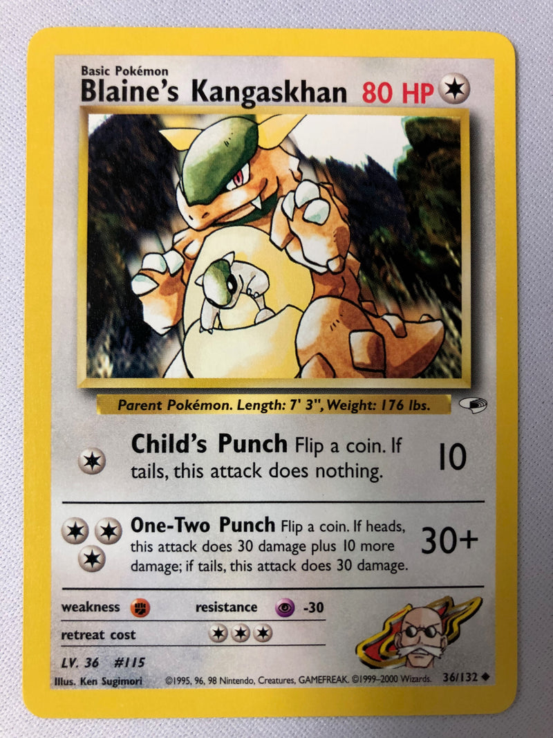 Blaine's Kangaskhan 36/132 Gym Heroes Uncommon Pokemon Card NM