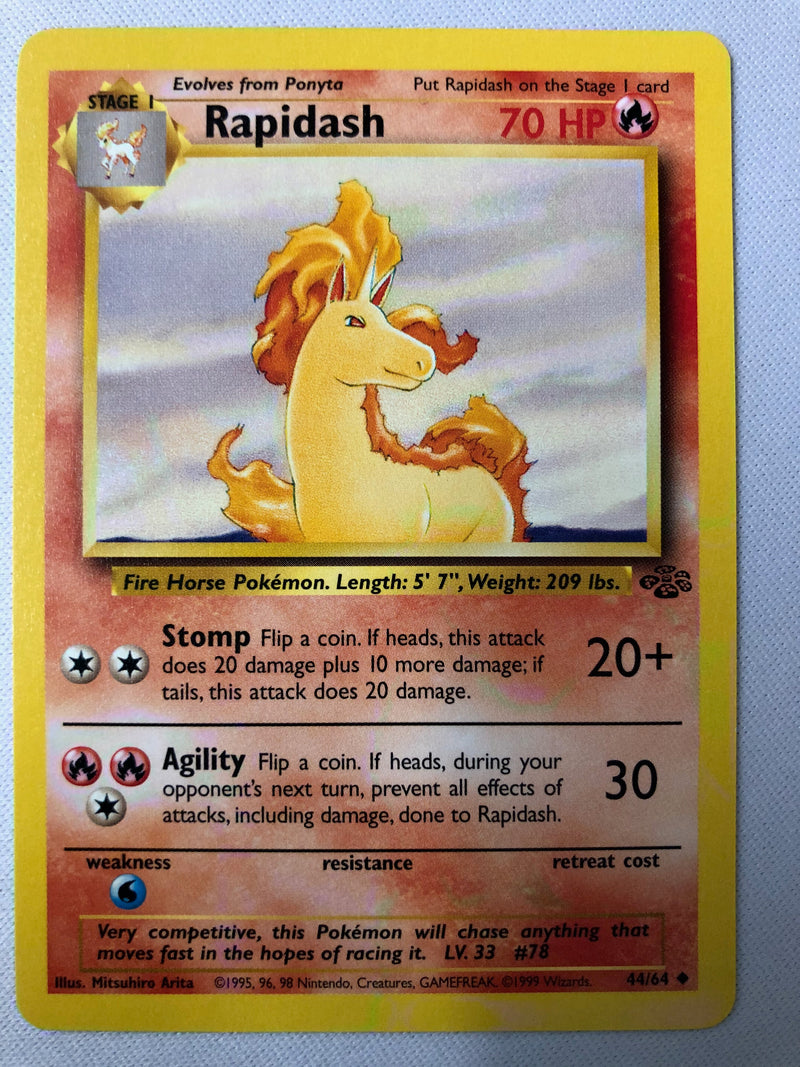 Rapidash 44/64 Jungle Set Uncommon Pokemon Card Near Mint