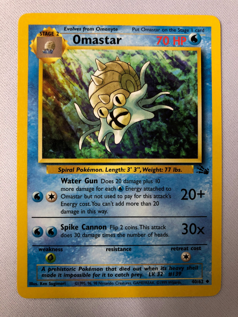 Omastar 40/62 Fossil Set Uncommon Pokemon Card NM