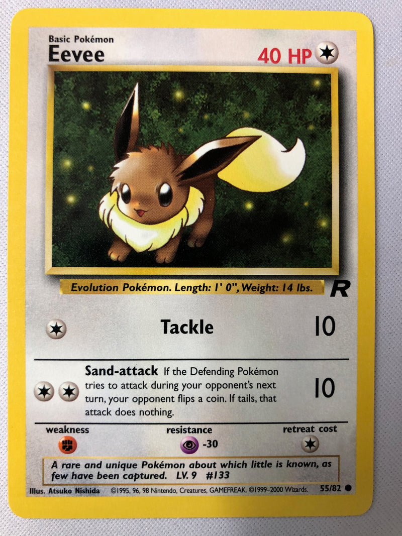 Eevee 55/82 Team Rocket Common Pokemon Card NM