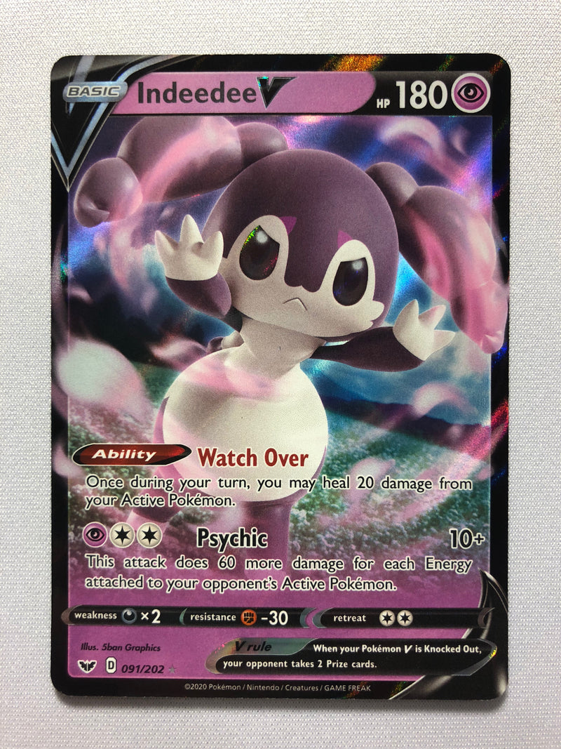 Indeedee V 091/202 Holo Ultra Rare Pokemon Card Near Mint