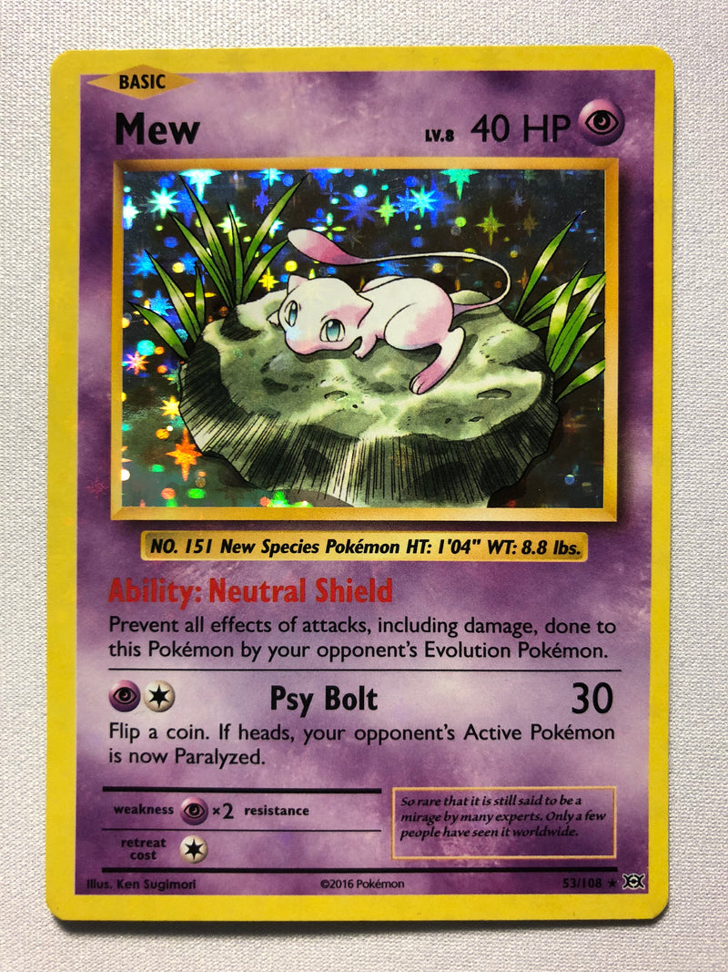 Mew 53/108 Holo Rare XY Evolutions Pokemon Card Near Mint