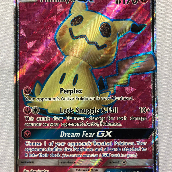 Mimikyu GX 206/214 Full Art Ultra Rare Dragon Majesty Pokemon Card Near  Mint