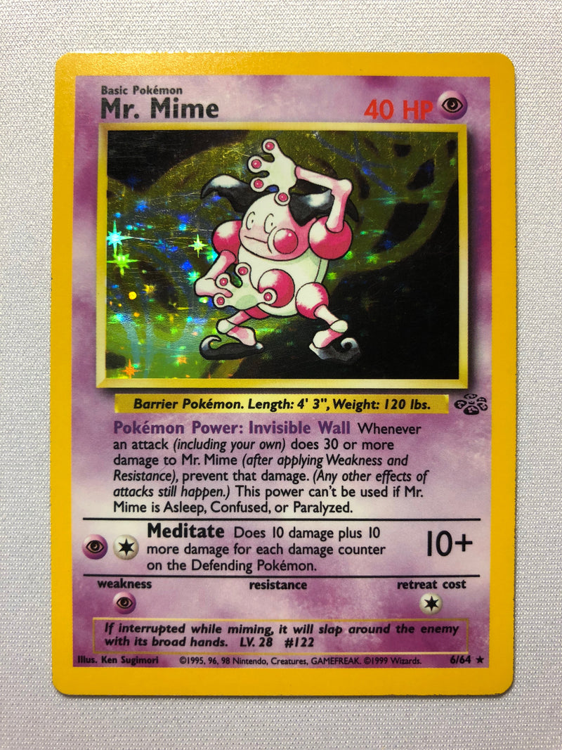 Mr. Mime 6/64 Jungle Set Holo Rare Pokemon Card Near Mint