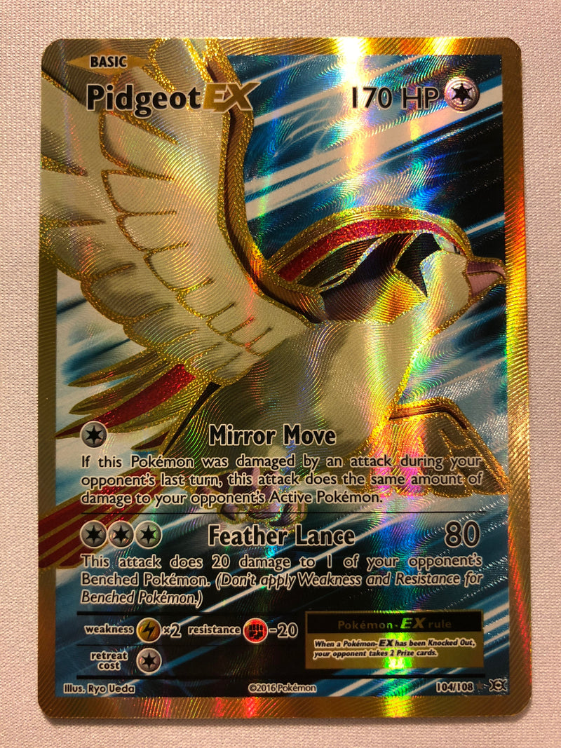 Pidgeot EX 104/108 XY Evolutions Full Art Holo Ultra Rare Pokemon Card Near Mint