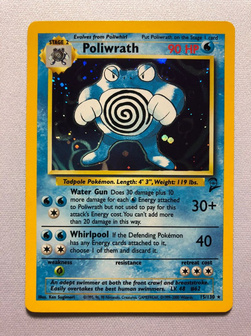 Poliwrath 15/130 Base Set 2 Holo Rare Pokemon Card Near Mint