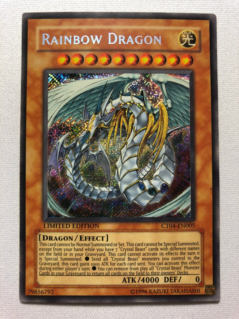 Yugioh Rainbow Dragon CT04-EN005 Secret Rar Limited Edition Near Mint